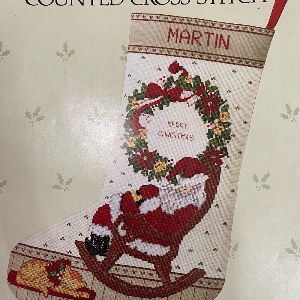 Candamar Something Special Rocking Chair Santa Stocking Counted Cross Stitch